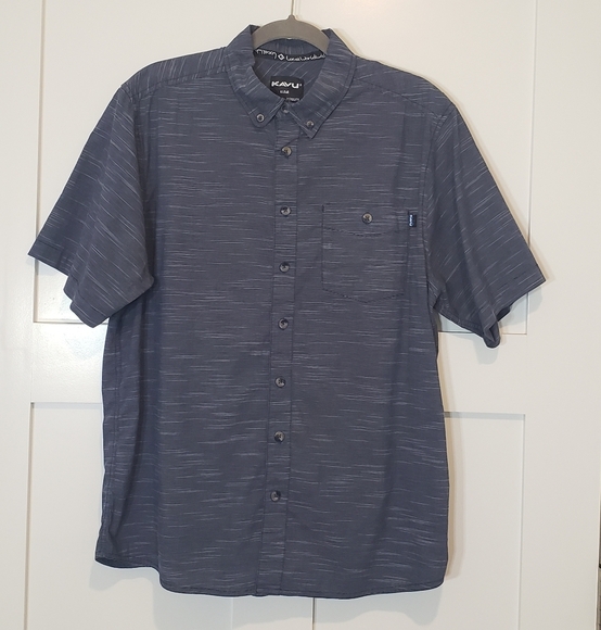 Kavu Other - KAVU Shirt Mens Size Large Blue Button Down Up Short Sleeve Stretch Outdoors